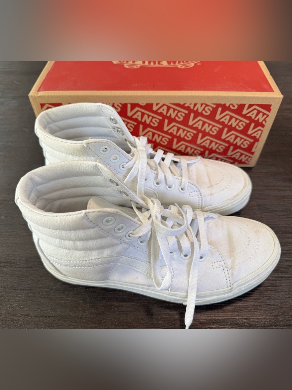 Vans White High-Top Canvas Skate Sneakers